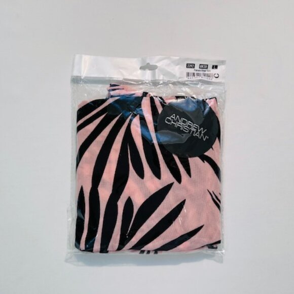 Andrew Christian Size L Sheer Mesh Tank Top - Pink Sand/Black - Picture 8 of 8